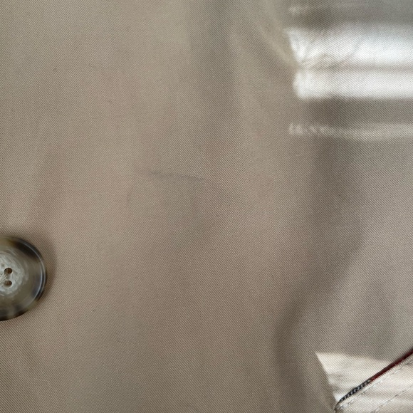 Abercrombie & Fitch Tan / Camel Trench Coat with Red Plaid Lining - Picture 8 of 10